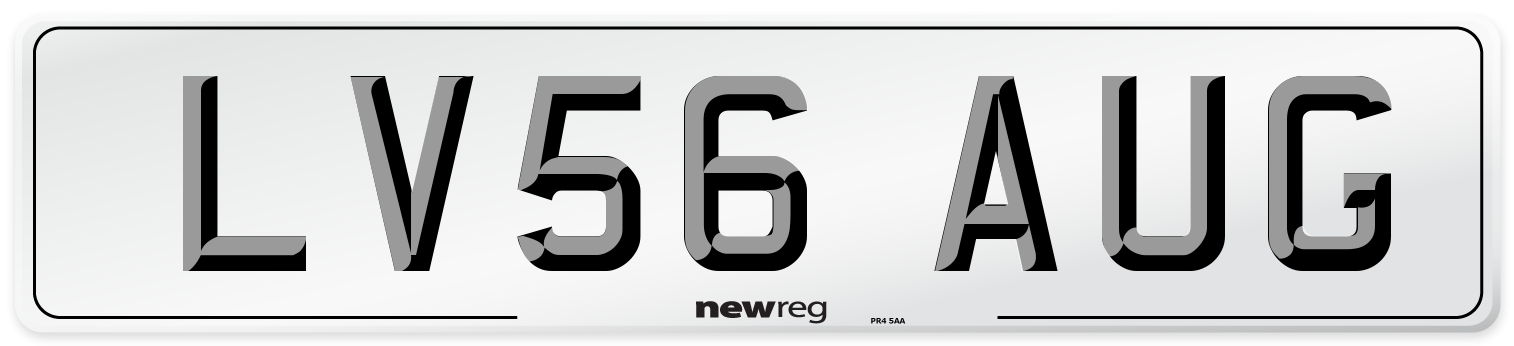 LV56 AUG Number Plate from New Reg